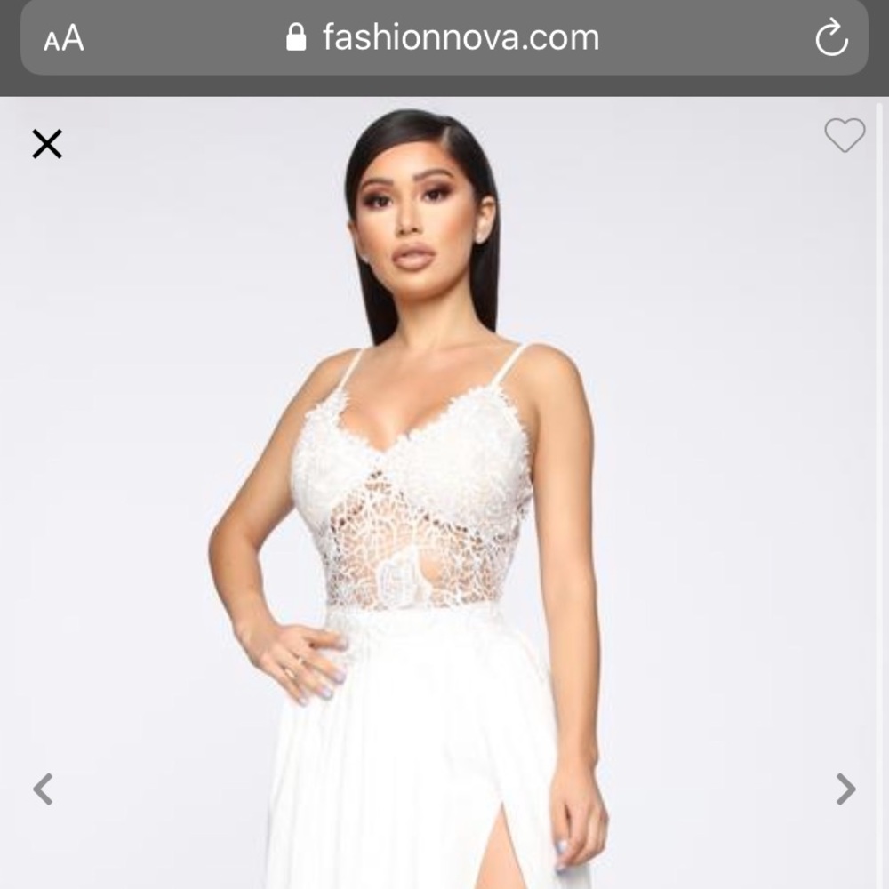 White formal maxi dress- fashion nova.